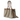GG Emblem Medium Tote Bag in Beige and Dark Brown with Light Gold-Toned Hardware